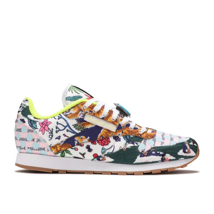 リーボック Reebok 【 Jurassic Park X Classic Leather 'Ian Malcolm ' Men Black/Footwear White/Acid Yellow 】 パーク クラシック レザー メンズ 黒色 ブラック 白色 ホワイト yellow 黄色・イエロー｜スニケス