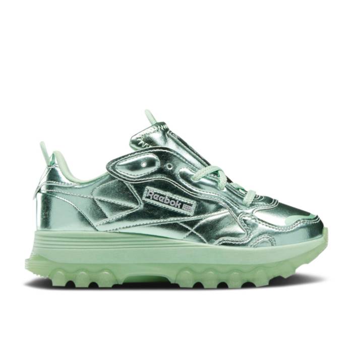 リーボック Reebok 【 Cardi B X Classic Leather Big Kid \u0027Semi Pixel Mint\u0027 Youth Semi Pixel Mint/Semi Pixel Mint/Silver Metallic 】 古典派音楽 なめし革 御坊っちゃん キッズ Silver しろがね色・しろがね色