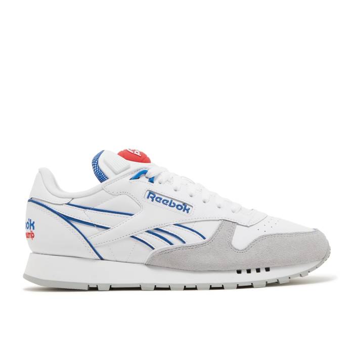 リーボック Reebok 【 Classic Leather Pump \u0027Vector Blue\u0027 Men Footwear White/Vector Blue/Vector Red 】 古典派音楽 なめし革 揚水機 メンズ 白いこと 白いこと 青碧 青色 Red 赤・赤いこと スニーカー-メンズ靴