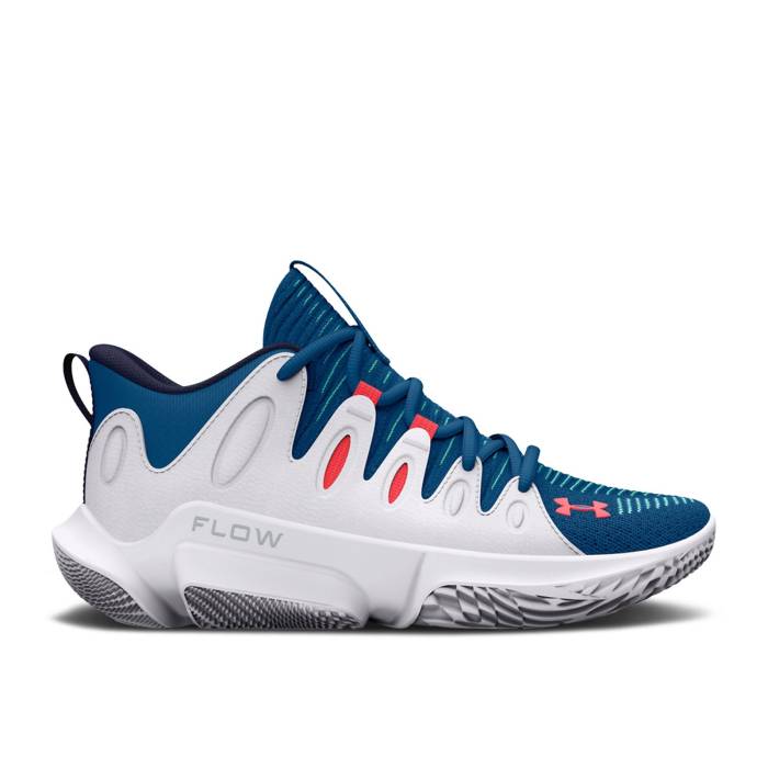 アンダーアーマー Under Armour 【 Wmns Flow Breakthru 4 \u0027Cosmic Blue Beta\u0027 Women White/Cosmic Blue/Beta 】 流通受け答え 青み 青色 レディース 白いこと 白いこと 青み 青色