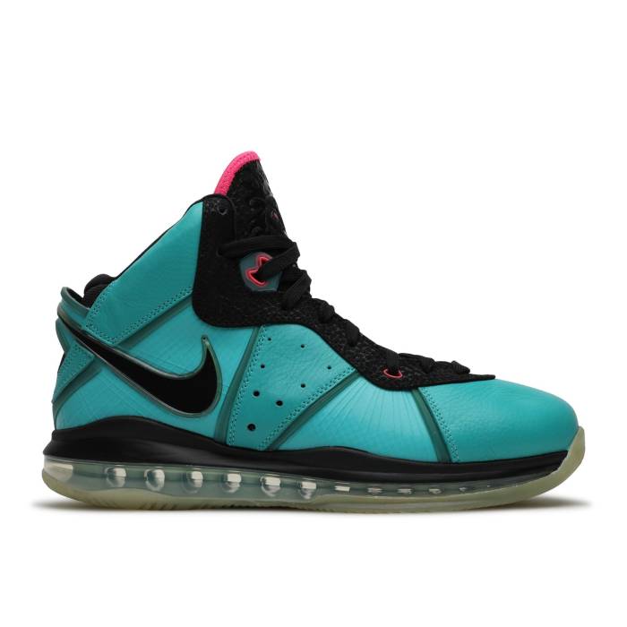 ナイキ Nike 【 Lebron 8 \u0027South Beach\u0027 2010 Men Retro/Black/Pink Flash/Filament Green 】 Lebron レブロン メンズ レトロ 黒いこと 黒いこと pink さくら色 green 緑・緑であること