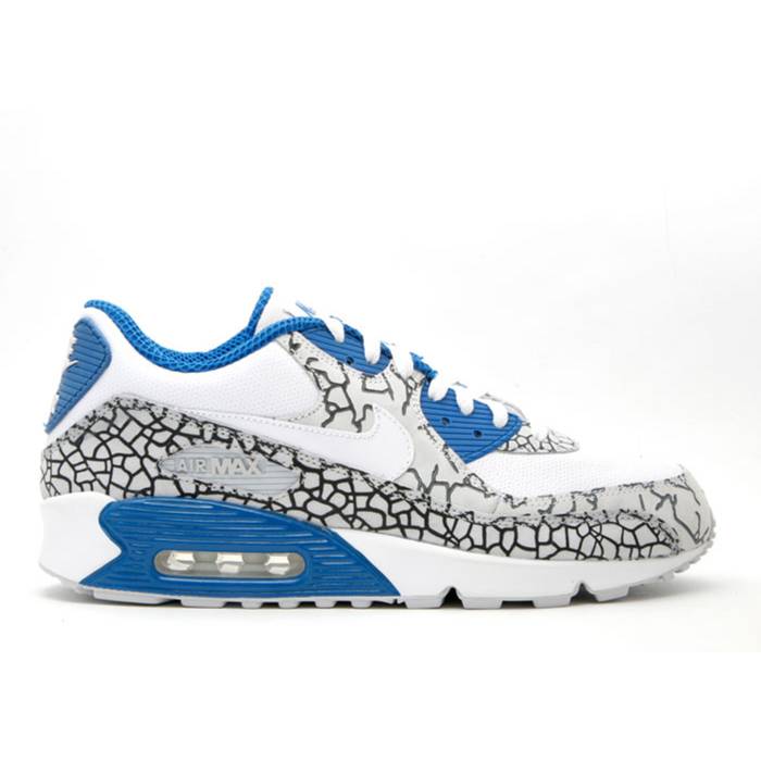 ナイキ Nike 【 Huf X Air Max 90 Premium 'Hufquake' Men Neutral Grey/White/Military Blue 】 HUF ハフ マックス Premium プレミアム メンズ 灰色 グレー 白色 ホワイト 青色 ブルー｜スニケス