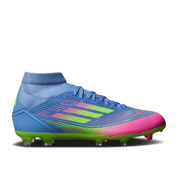 アディダス Adidas 【 Wmns Adizero F50 League Mid Fg Mg \u0027Celestial Victory Pack\u0027 Women Blue Fusion/Lucid Lemon/Lucid Pink 】 アディゼロ ミッド Victory 白星 レディース 青み 青色 Fusion 核融合反応 pink サクラ色