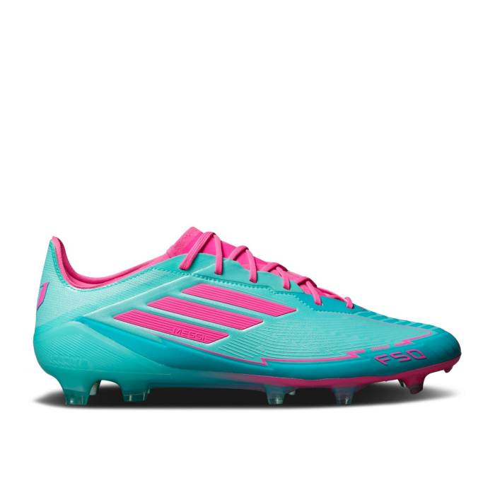 アディダス Adidas 【 Messi Adizero F50 Elite Fg \u0027La Vida Tropical Pack\u0027 Men Flash Aqua/Lucid Pink/Lucid Cyan 】 アディゼロ エリート メンズ アクア pink サクラ色 シアン