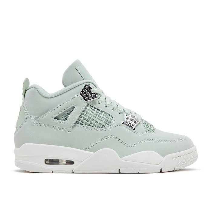 ナイキ エアジョーダン Air Jordan 【 Wmns Jordan 4 Retro \u0027Abundance / Seafoam\u0027 Women Seafoam/Sail/Metallic Silver 】 レトロ レディース Silver しろがね色・しろがね色