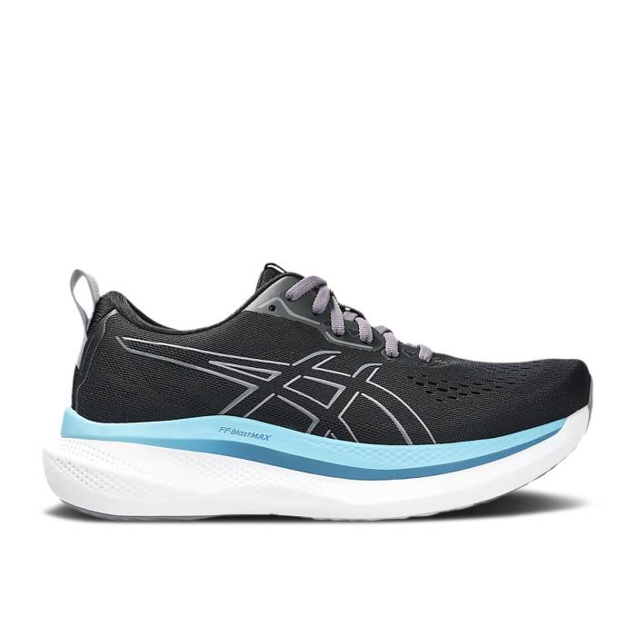 アシックス Asics 【 Wmns Glideride Max \u0027Black Carrier Grey Blue\u0027 Women Black/Carrier Grey 】 マックス 薄墨色 薄墨色 レディース 黒いこと 黒いこと 薄墨色 薄墨色