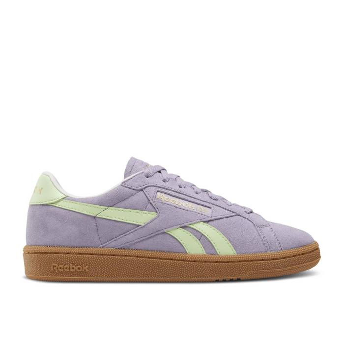 リーボック Reebok 【 Wmns Club C Grounds Uk \u0027Dusk Purple Astro Lime\u0027 Women Dusk Purple/Astro Lime/Gum 】 野球クラブ Purple 紫・パープル レディース Purple 紫・パープル 菩提樹
