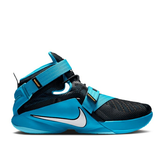 ナイキ Nike 【 Lebron Soldier 9 'Black Lagoon' Men Black/White-Blue Lagoon-Laser Orange 】 Lebron レブロン ソルジャー 靴 メンズ靴 スニーカー メンズ 黒色 ブラック orange 橙・オレンジ画像