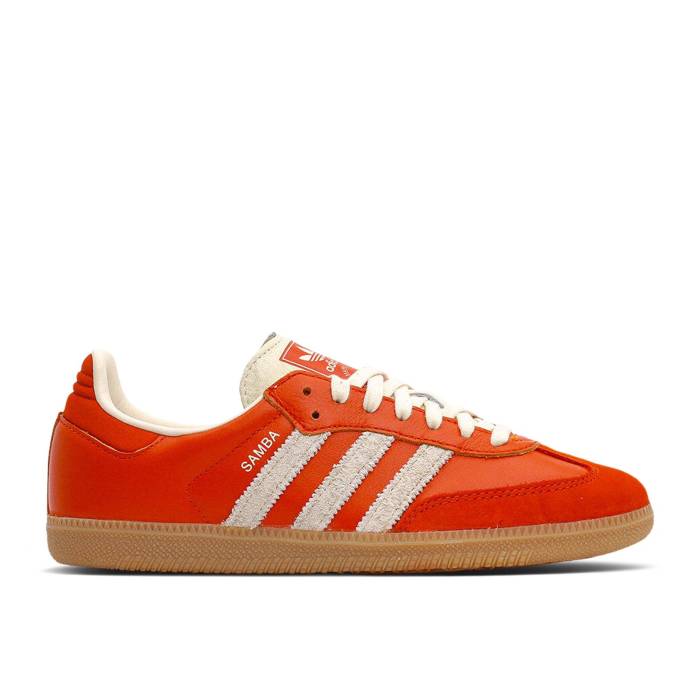 アディダス Adidas 【 Wmns Samba Og \u0027Collegiate Orange Cream\u0027 Women Collegiate Orange/Cream White/Gum 3 】 サンバ orange 橙・オレンジ色 レディース orange 橙・オレンジ色 皮膚軟化剤 白いこと 白いこと
