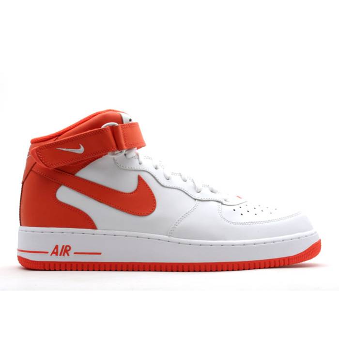 ナイキ Nike 【 Air Force 1 Mid Men White/Orange Blaze 】 ミッド メンズ 白いこと 白いこと orange 橙・オレンジ色