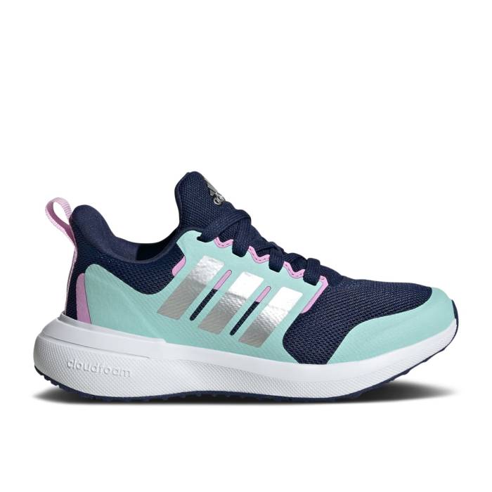 アディダス Adidas 【 Fortarun 2.0 J \u0027Dark Blue Flash Aqua\u0027 Youth Dark Blue/Silver Metallic/Semi Flash Aqua 】 青碧 青碧 お坊っちゃん キッズ 青碧 青碧 Silver しろがね色・しろがね色 アクア