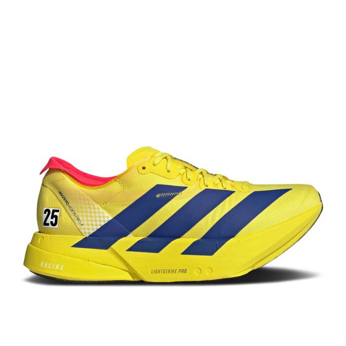 アディダス Adidas 【 Adizero Adios Pro 4 \u0027Tokyo Race Pack\u0027 Men Pure Sulfur/Lucid Blue/Lucid Red 】 アディゼロ アディオス 労働者階級 メンズ 純然たる 青味 青み Red 赤・赤いこと