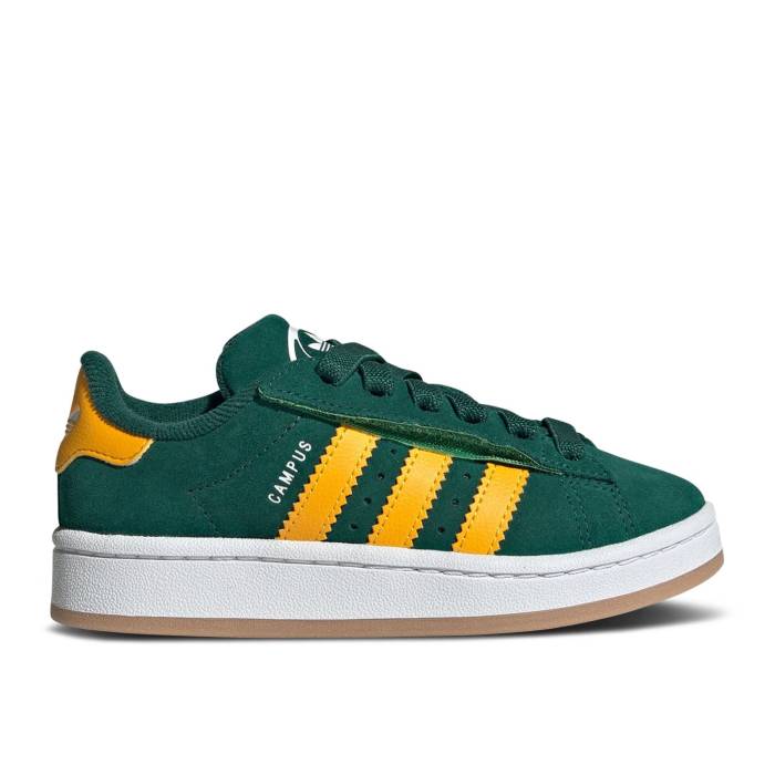 アディダス Adidas 【 Campus 00S Comfort Closure El C \u0027Collegiate Green Crew Yellow\u0027 Youth Collegiate Green/Crew Yellow/Cloud White 】 構内 green 緑・緑であること 労働者の一団 お坊っちゃん キッズ green 緑・緑であること 労働者の一団 yello
