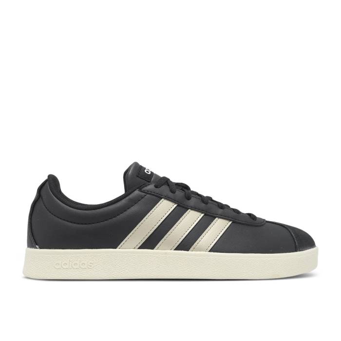 アディダス Adidas 【 Wmns Vl Court Base \u0027Black White\u0027 Women Core Black/Cloud White/Core White 】 厚地の外套 レディース 中核グループ 黒いこと 黒いこと 白いこと 白いこと