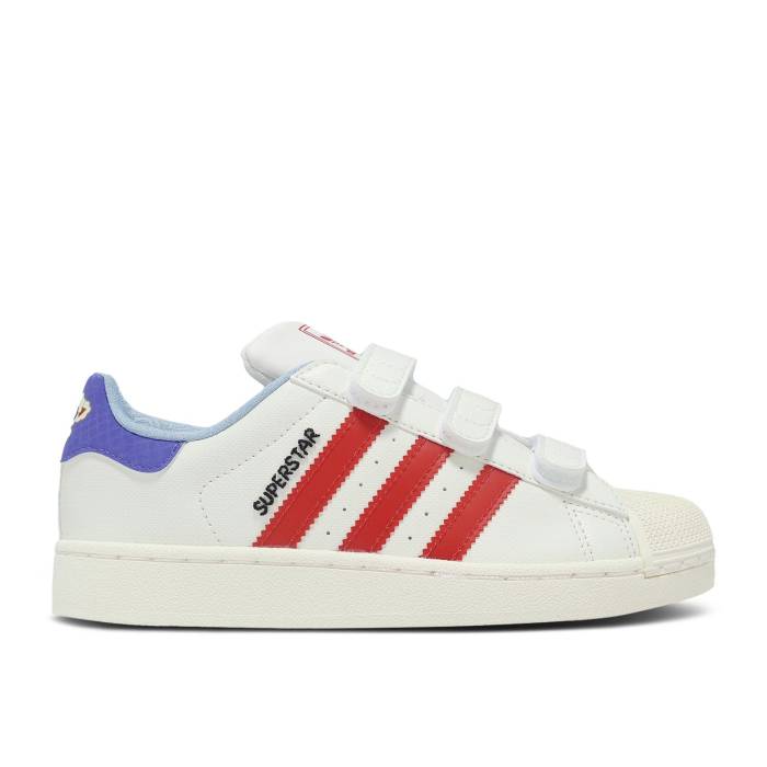 アディダス Adidas 【 Superstar 2 Comfort Closure C \u0027Chinese New Year\u0027 Youth Cloud White/Better Scarlet/Semi Cobalt Blue 】 Superstar はやりっ児 お坊っちゃん キッズ 白いこと 白いこと 青碧 青碧
