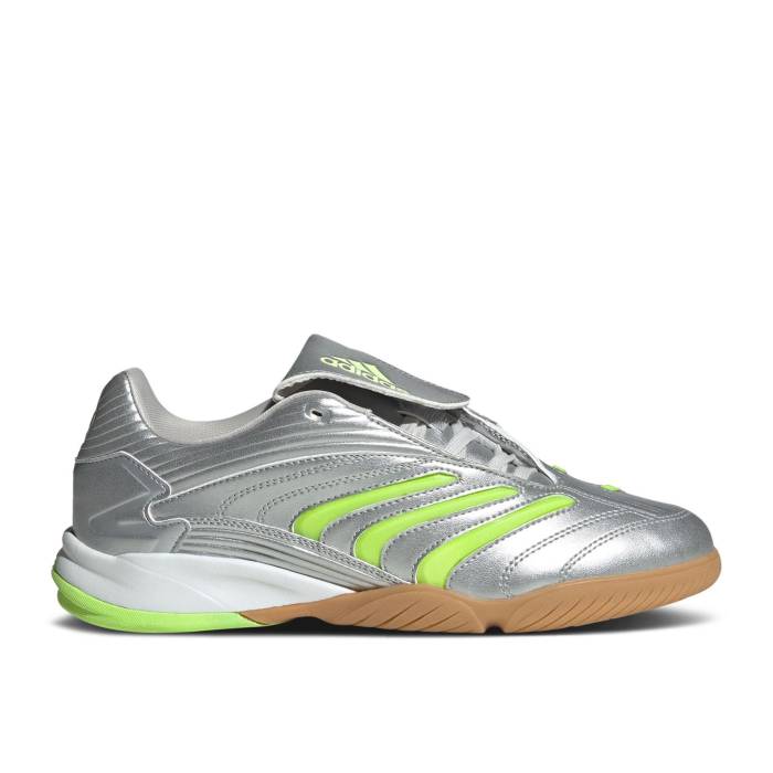 アディダス Adidas 【 Wmns Predator Sala \u0027Silver Metallic Signal Green\u0027 Women Silver Metallic/Signal Green/Cloud White 】 プレデター レディース Silver しろがね色・しろがね色 green 緑・緑であること 白いこと 白いこと