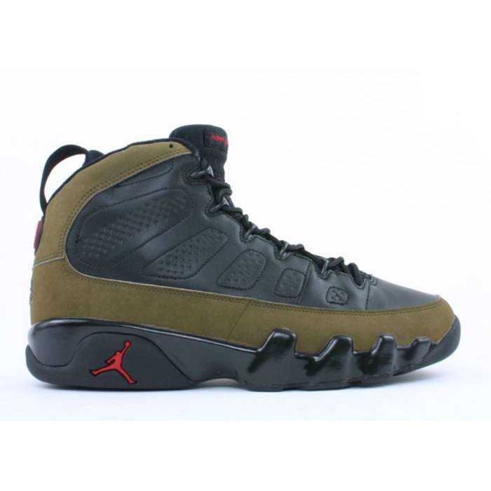 ナイキ エアジョーダン Air Jordan 【 Jordan 9 Retro \u0027Olive\u0027 2002 Men Black/Light Olive-True Red 】 レトロ メンズ 黒いこと 黒いこと Red 赤・赤いこと
