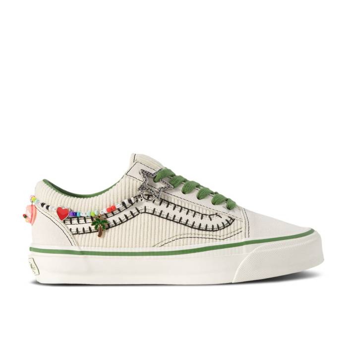 ヴァンズ Vans 【 Cocona Hiraki X Premium Old Skool \u0027Friendship Bracelet\u0027 Men Cream White 】 Premium 割り増し金 メンズ 皮膚軟化剤 白いこと 白いこと