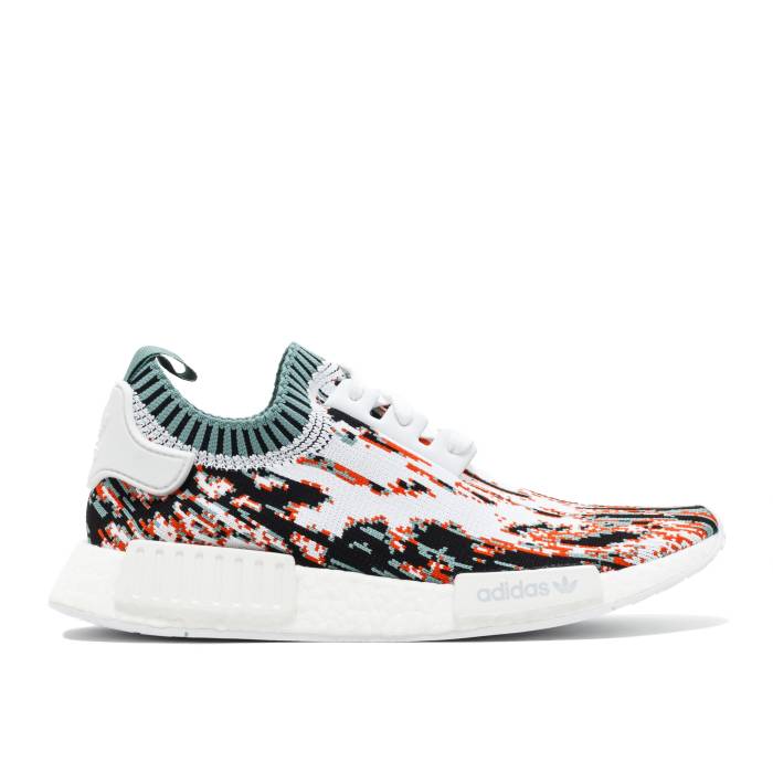 アディダス Adidas 【 Sneakersnstuff X Nmd_R1 Primeknit \u0027Datamosh\u0027 Men Footwear White/Vapour Steel/Collegiate Orange 】 メンズ 白いこと 白いこと Steel スチール写真 orange 橙・オレンジ色