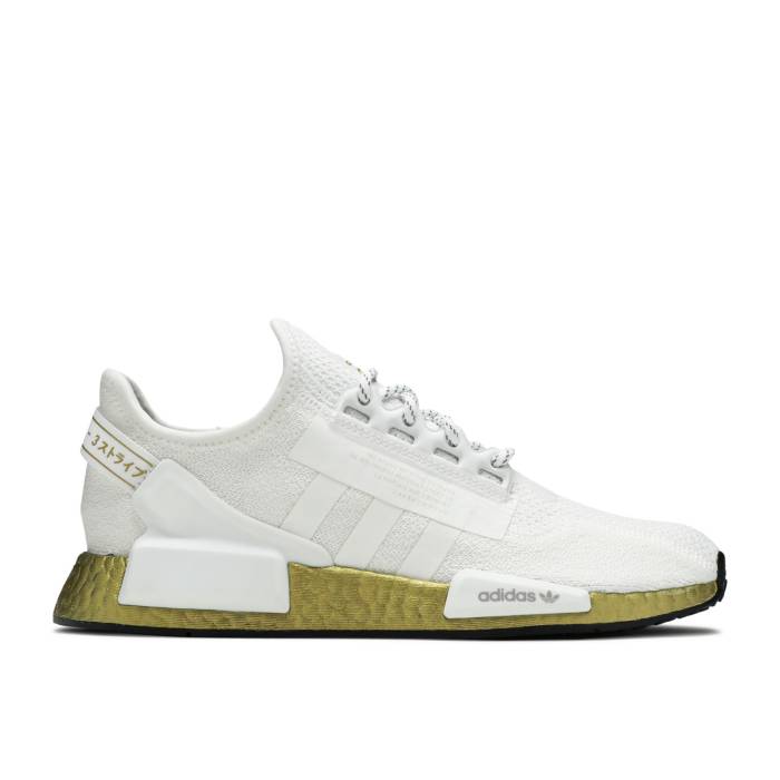 アディダス Adidas 【 Wmns Nmd_R1 V2 \u0027Gold Boost\u0027 Women Cloud White/Cloud White/Cloud White 】 レディース 白いこと 白いこと