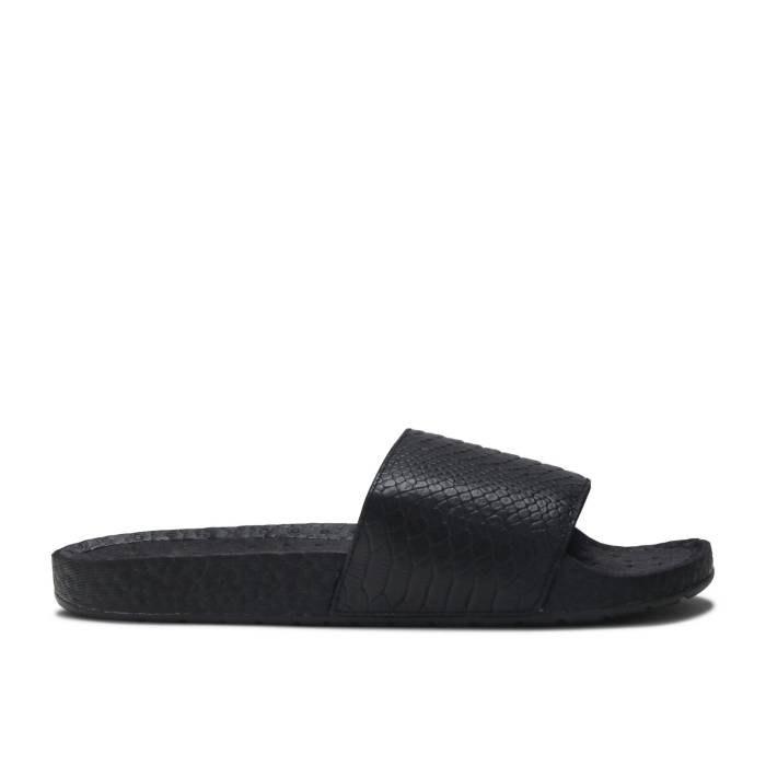 アディダス Adidas 【 Adilette Boost Slides nakeskin Men Core Black/Core Black/Core Black 】 アディレッタ ブースト メンズ コア 黒色 ブラック