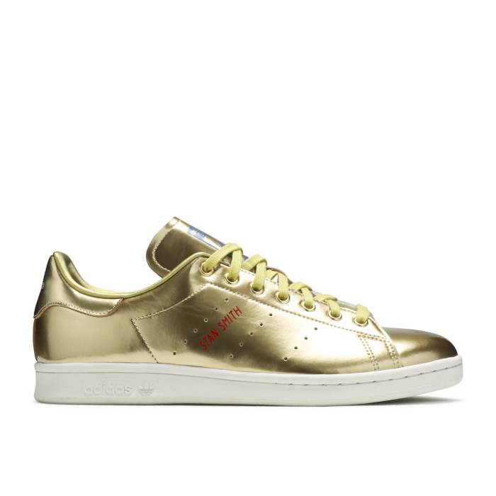 アディダス Adidas 【 Stan Smith 'Metallic Pack - Gold' Men Gold Metallic/Gold Metallic/Crystal White 】 メンズ ゴールド 白色 ホワイト