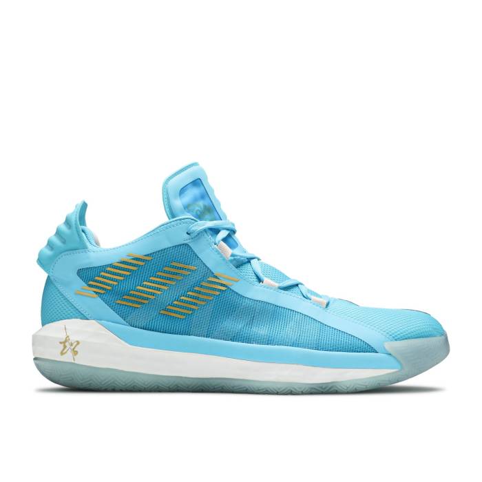 アディダス Adidas 【 Dame 6 Gca \u0027Five Generals\u0027 Men Bright Cyan/Gold Metallic/Sky Tint 】 メンズ シアン ゴールド 天の原