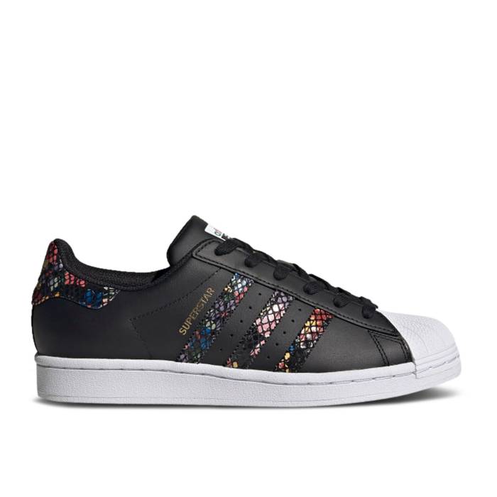 アディダス Adidas 【 Wmns Superstar \u0027Floral Snakeskin Print\u0027 Women Core Black/Cloud White/Red 】 Superstar はやりっ児 レディース 中核グループ 黒いこと 黒いこと 白いこと 白いこと Red 赤・赤いこと