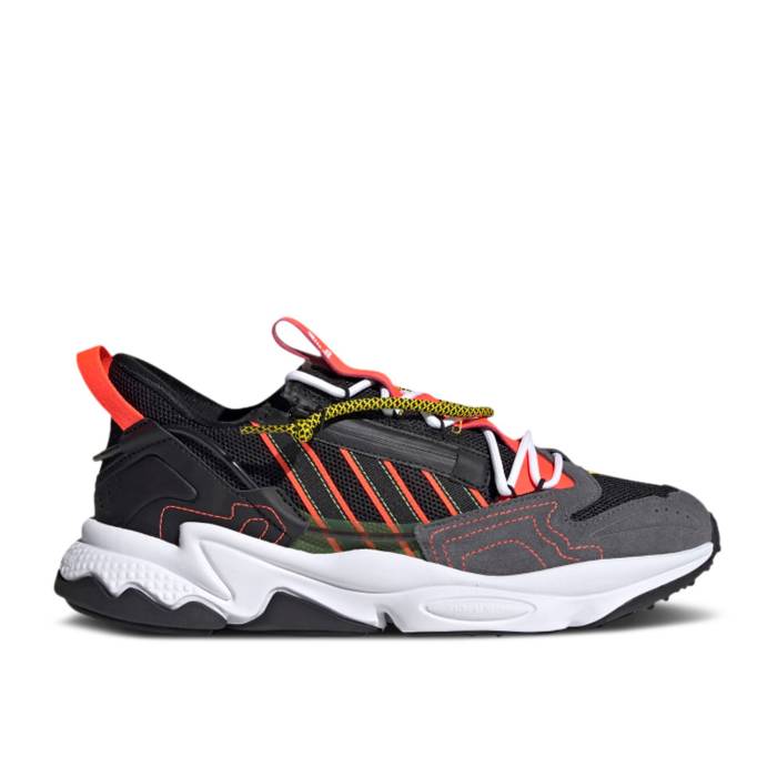 アディダス Adidas 【 Ozweego Zip Black Solar Red Men Core Black/Solar Red/Yellow 】 メンズ コア 黒色 ブラック Red 赤・レッド yellow 黄色・イエロー
