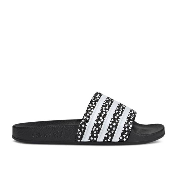 アディダス Adidas 【 Wmns Adilette Slide \u0027Polka-Dot\u0027 Women Core Black/Core White/Core Black 】 アディレッタ Slide サンダル レディース 中核グループ 黒いこと 黒いこと 白いこと 白いこと