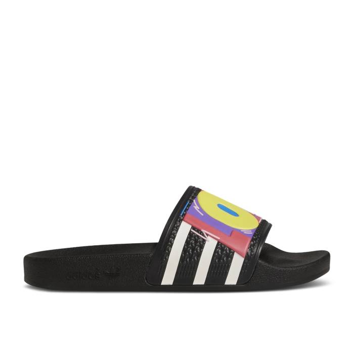 アディダス Adidas 【 Kris Andrew Small X Adilette Slide \u0027Pride\u0027 Men Core Black/Cloud White/Core Black 】 アディレッタ Slide サンダル メンズ 中核グループ 黒いこと 黒いこと 白いこと 白いこと