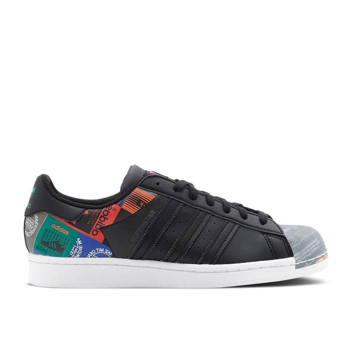 アディダス Adidas 【 Superstar \u0027Multi Logo Patches - Black\u0027 Men 】 Superstar はやりっ児 ロゴタイプ メンズ