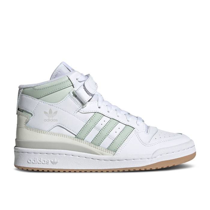 アディダス Adidas 【 Wmns Forum Mid \u0027White Linen Green\u0027 Women Cloud White/Linen Green/Gum 】 討論会 ミッド レディース 白いこと 白いこと green 緑・緑であること