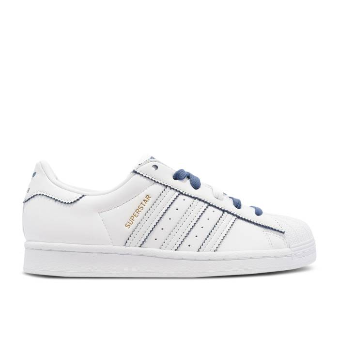 アディダス Adidas 【 Wmns Superstar \u0027White Altered Blue\u0027 Women Cloud White/Altered Blue/Gold Metallic 】 Superstar はやりっ児 レディース 白いこと 白いこと 青碧 青碧 ゴールド