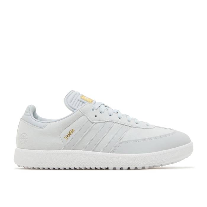 アディダス Adidas 【 Samba Spikeless Golf Se 'Halo Blue' Men Halo Blue/Halo Blue/Cloud White 】 サンバ golf ゴルフ メンズ 青色 ブルー 白色 ホワイト｜スニケス