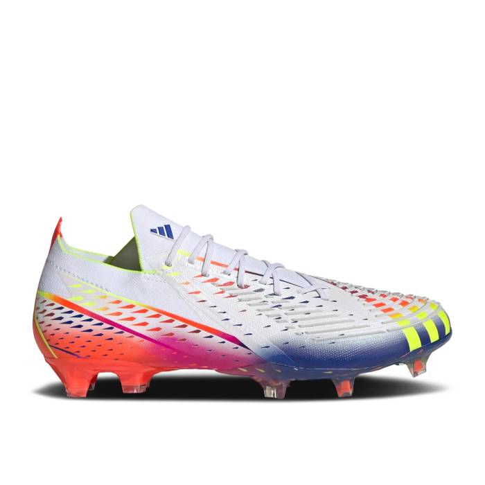 アディダス Adidas 【 Predator Edge.1 Low Fg \u0027Al Rihla Pack - White\u0027 Men Cloud White/Solar Yellow/Power Blue 】 プレデター メンズ 白いこと 白いこと yellow 黄味がかった・黄色 Power 力強さ 青味 青み