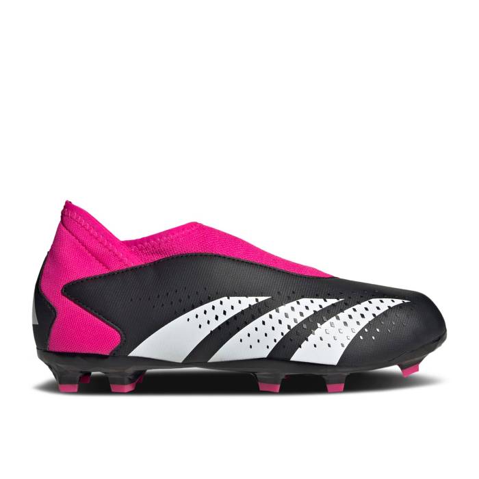 アディダス Adidas 【 Predator Accuracy.3 Laceless Fg J 'Own Your Football Pack' Youth Core Black/Cloud White/Team Shock Pink 】 プレデター フットボール ジュニア キッズ コア 黒色 ブラック 白色 ホワイト Team チーム｜スニケス