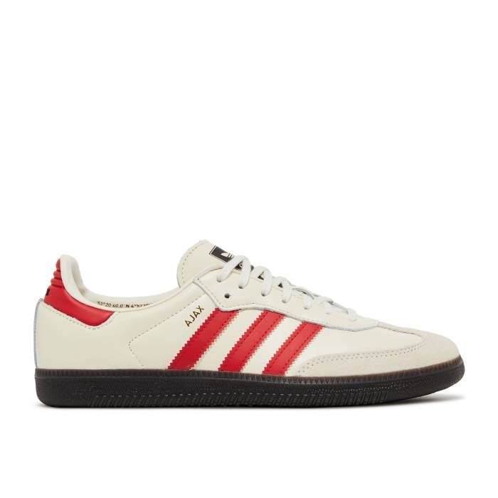 アディダス Adidas 【 Ajax X Samba \u0027Homage\u0027 Men Cream White/Team Collegiate Red/Gum 5 】 サンバ メンズ 皮膚軟化剤 白いこと 白いこと Team 野球クラブ Red 赤・赤いこと