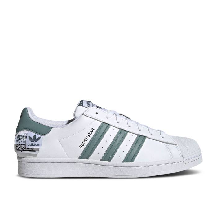 アディダス Adidas 【 Superstar \u0027Originals Labels\u0027 Men Cloud White/Hazy Emerald 】 Superstar はやりっ子 メンズ 白いこと 白いこと
