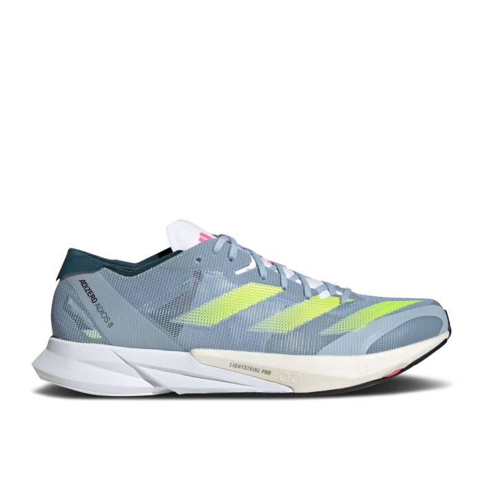 アディダス Adidas 【 Adizero Adios 8 \u0027Wonder Blue Lucid Lemon\u0027 Men Wonder Blue/Lucid Lemon/Lucid Pink 】 アディゼロ アディオス 青み 青色 メンズ 青み 青色 pink サクラ色