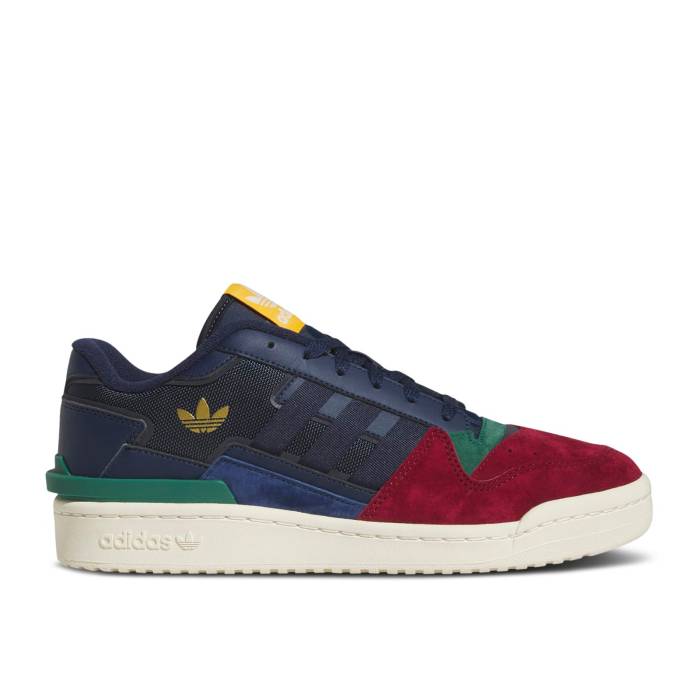 アディダス Adidas 【 Forum Exhibit Low 2.0 \u0027Navy Burgundy Green\u0027 Men Team Collegiate Burgundy/Collegiate Navy/Collegiate Green 】 討論会 ぶどう酒色・バーガンディー メンズ Team 野球クラブ ぶどう酒色・バーガンディー 紺