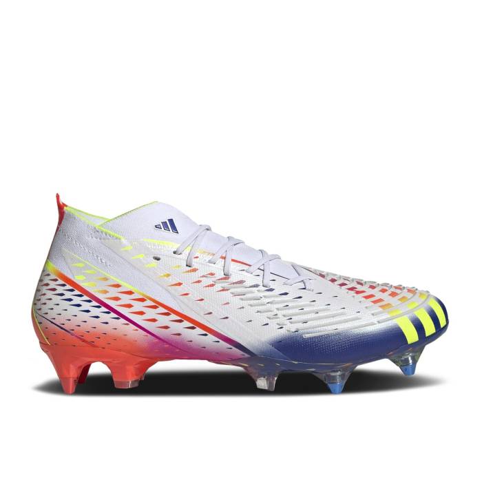 アディダス Adidas 【 Predator Edge.1 Sg \u0027Al Rihla Pack - White\u0027 Men Cloud White/Solar Yellow/Power Blue 】 プレデター メンズ 白いこと 白いこと yellow 黄味がかった・黄色 Power 力強さ 青み 青色