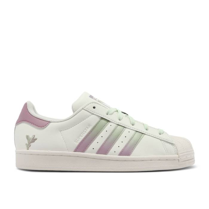 アディダス Adidas 【 Wmns Superstar 'Plant Growth' Women White Tint/Magic Mauve/Magic Lime Metallic 】 Superstar スーパースター レディース 白色 ホワイト マジック ライム