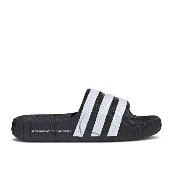 アディダス Adidas 【 Adilette 22 Slide \u0027Black White\u0027 Men Core Black/Core Black/Cloud White 】 アディレッタ Slide サンダル メンズ 中核グループ 黒いこと 黒いこと 白いこと 白いこと