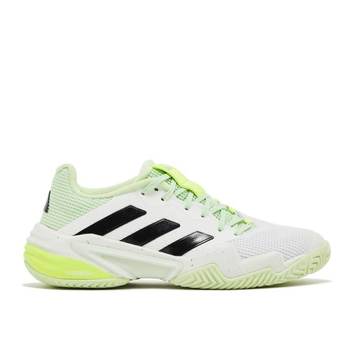 アディダス Adidas 【 Barricade 13 \u0027White Semi Green Spark\u0027 Men Cloud White/Core Black/Semi Green Spark 】 防柵 13 サー青少年 green 緑・緑であること メンズ 白いこと 白いこと 中核グループ 黒いこと 黒いこと green 緑・グリー
