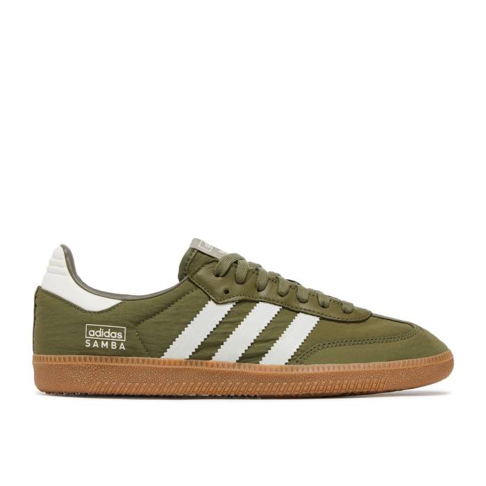 アディダス Adidas 【 Samba Og Reflective Nylon Pack - Focus Olive Men Focus Olive/Wonder White/Gum 】 サンバ ナイロン メンズ olive オリーブ 白色 ホワイト