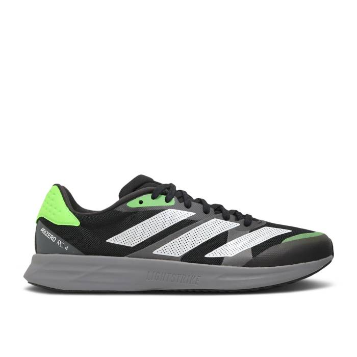 アディダス Adidas 【 Adizero Rc 4 \u0027Black Solar Green\u0027 Men Core Black/Cloud White/Solar Green 】 アディゼロ メンズ 中核グループ 黒いこと 黒いこと 白いこと 白いこと green 緑・緑であること