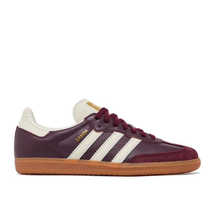 アディダス Adidas 【 Wmns Samba Og \u0027Maroon\u0027 Women Maroon/Cream White/Gold Metallic 】 サンバ レディース マルーン 皮膚軟化剤 白いこと 白いこと ゴールド