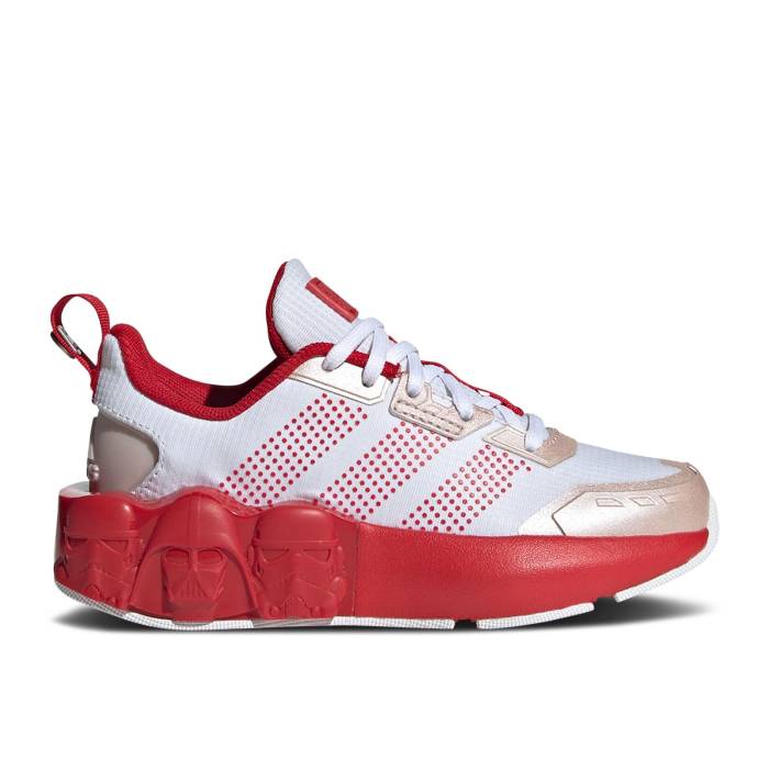 アディダス Adidas 【 Star Wars X Tech Runner K 'Darth Vader And Storm Troopers - Scarlet' Youth Cloud White/Better Scarlet/Sandy Pink Met 】 テック ジュニア キッズ 白色 ホワイト pink ピンク｜スニケス