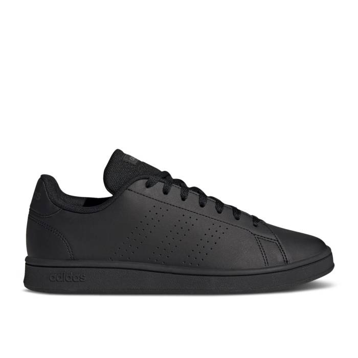 アディダス Adidas 【 Advantage Base Court \u0027Core Black\u0027 Men Core Black/Core Black/Grey Six 】 厚地の外套 メンズ 中核グループ 黒いこと 黒いこと 薄墨色 薄墨色